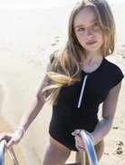 Maillot de bain une pièce pour jeunes filles de 10 à 18 ans avec manche courtes, zip sur le devant 